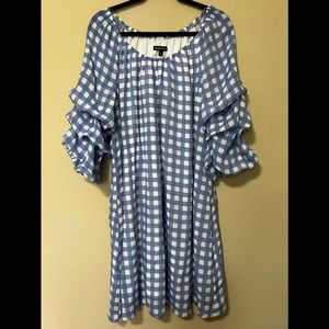Hilary Radley Blue/White Plaid Dress